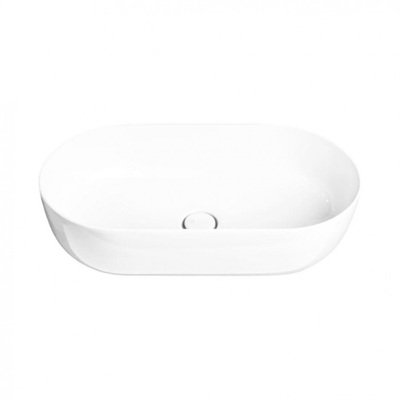 CLOUD Umywalka nablatowa 37x70 biała połysk