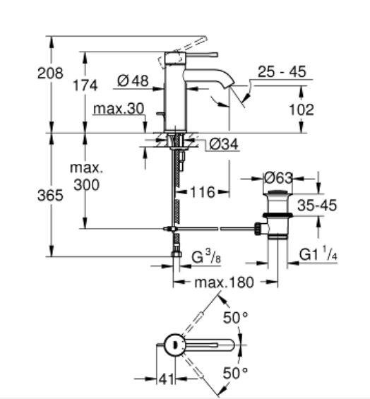 ESSENCE Bateria umywalkowa stojąca Brushed Cool Sunrise
