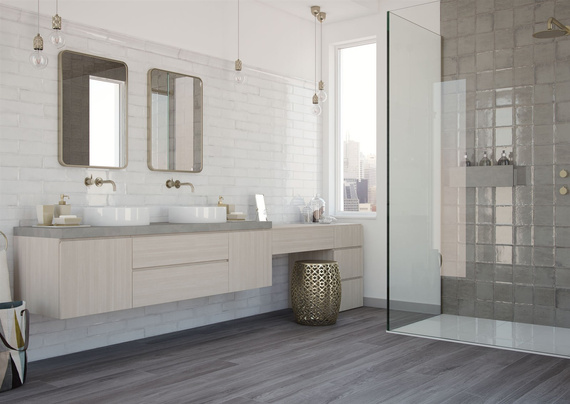 ALCHIMIA PEARL Płytka ceramiczna 7.5x30 szara połysk