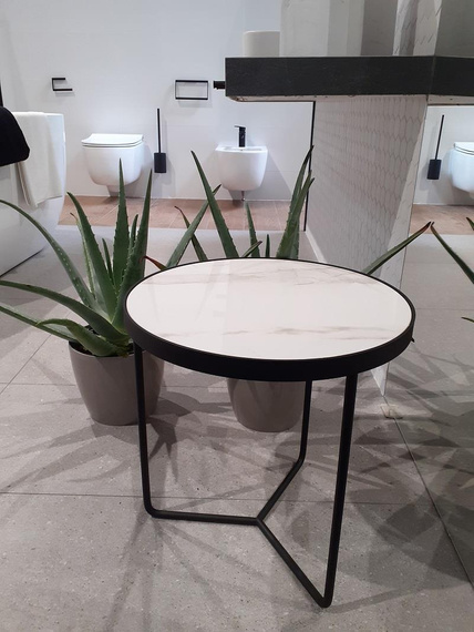 MOCCATE S NERO Stolik okrągły 50x50 czarny mat