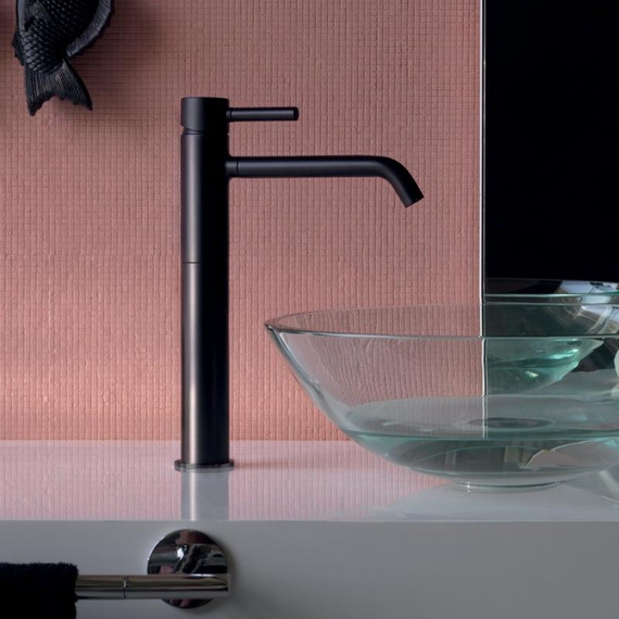 PAN Bateria umywalkowa stojąca czarna mat