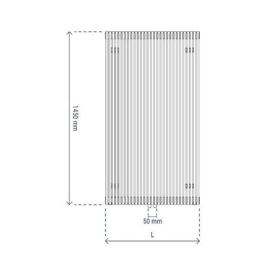 FAT VERTICAL Grzejnik pionowy 34.5x145 czarny mat 0557
