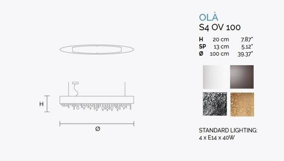OLA S4 OV 100 Lampa wisząca biała