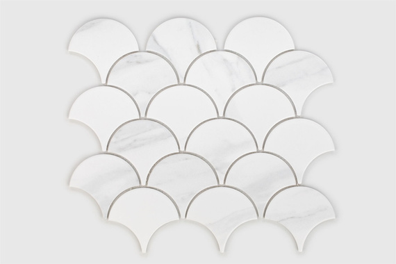 FLABELLUM MARBLE Mozaika ceramiczna 28.5x29 biała mat