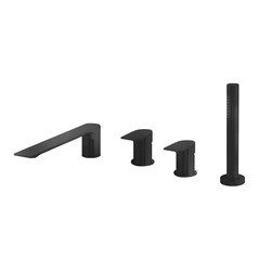 AREZZO BLACK Bateria wannowa 4-otworowa czarny mat