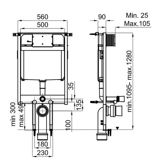 SMART LINE Stelaż podtynkowy do WC