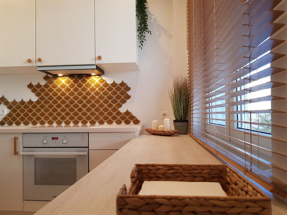 FLABELLUM AMBER Mozaika ceramiczna 28.5x29 złota połysk