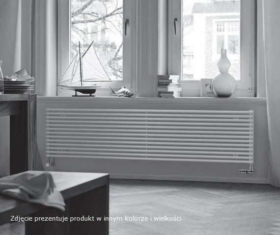 KLEO Grzejnik poziomy 36.5x150 czarny jet black 9005