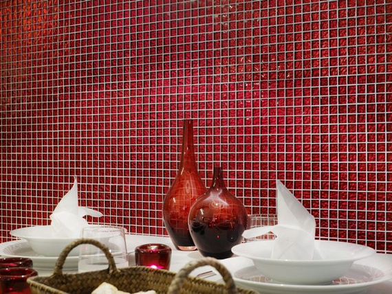 MOZAIKA szklana GL10002 29.8x29.8 czerwona połysk