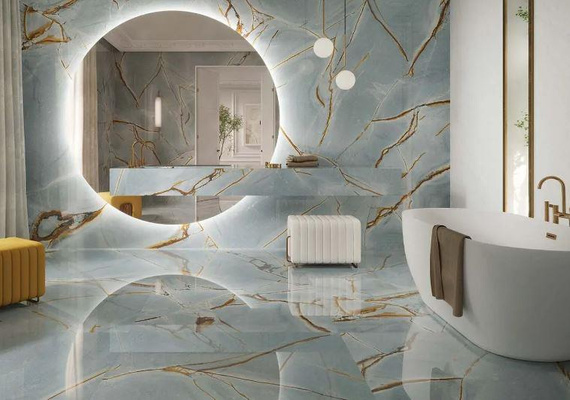 BLUE ROMA POLISHED Płytka 150x300 niebieska poler 6mm