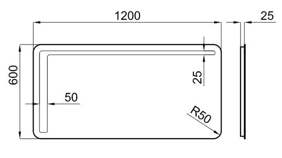 LOUNGE Lustro z podświetleniem LED 60x120