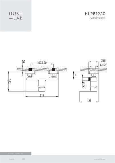 PIATTO BLACK Bateria natryskowa natynkowa czarna mat