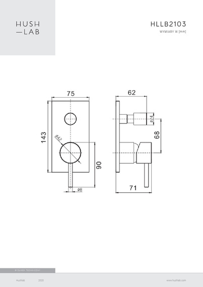 LUKKA BLACK Bateria wannowo-natryskowa czarny mat