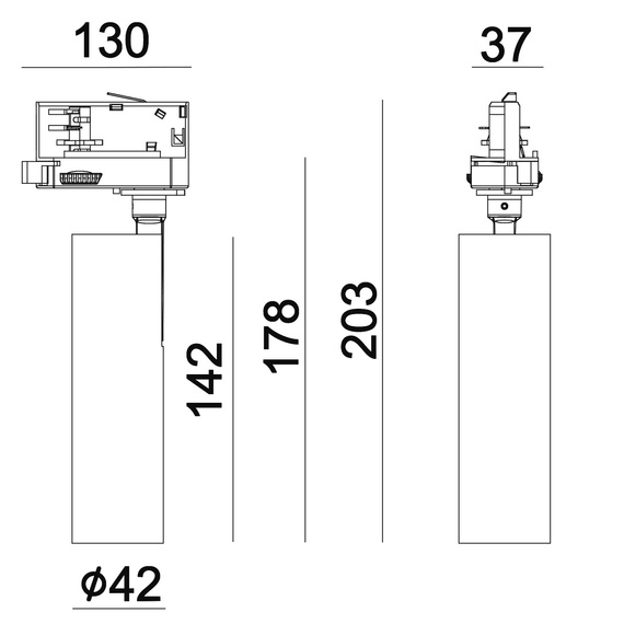 SLIM TRACK Lampa sufitowa do szynoprzewodu czarna 3000K