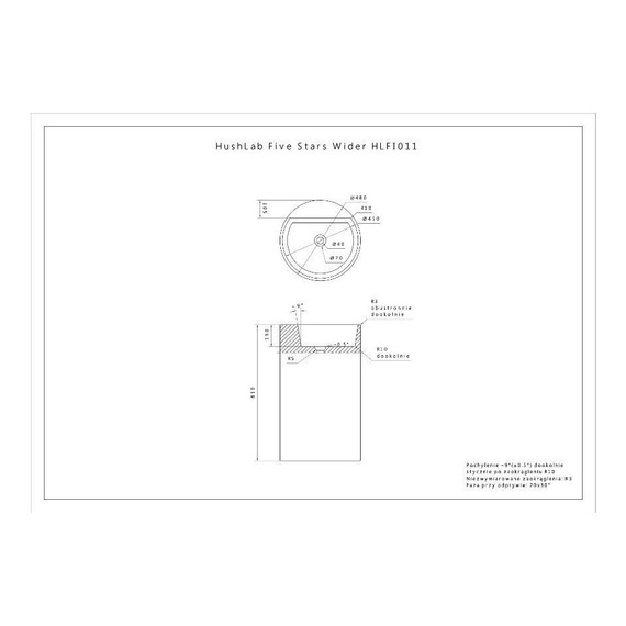 FIVE STARS WIDER Umywalka wolnostojąca FI 48 biały mat
