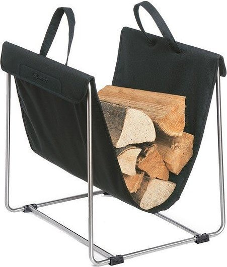 Stojak na drewno czarny/chrom