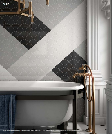 SCALE ALHAMBRA L GRE Płytka ceramiczna 12x12 szara połysk
