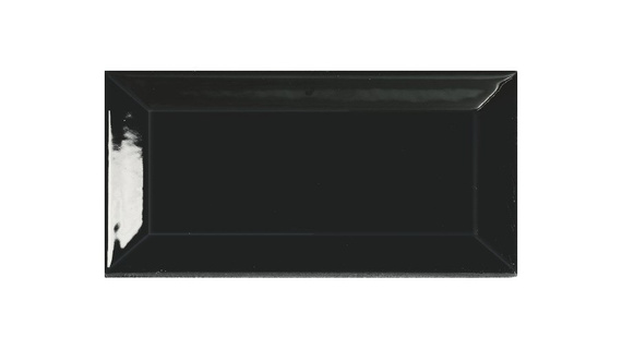 METRO BLACK Płytka ceramiczna 7.5x15 czarna połysk