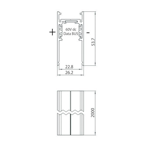 ARCHLINES Profil magnetyczny natynkowy 2m biały mat