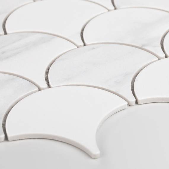 FLABELLUM MARBLE Mozaika ceramiczna 28.5x29 biała mat