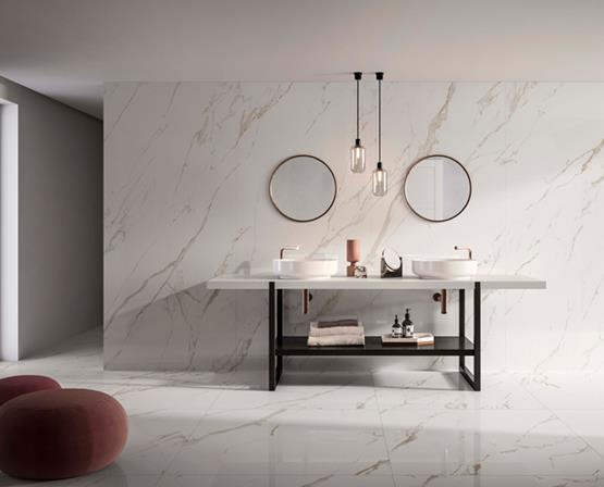 MARMOKER STATUARIO ORO Płytka gresowa 59x118 biała lucido