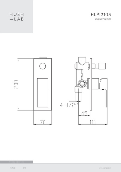 PIATTO Bateria wannowo-natryskowa podtynkowa chrom