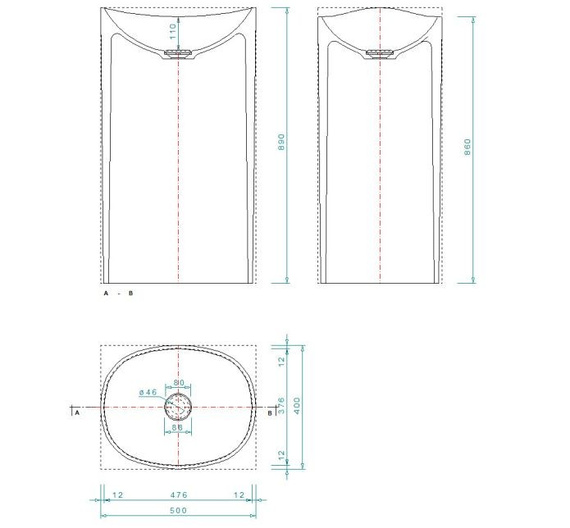 LISA Umywalka wolnostojąca 40x50 biała