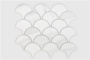 FLABELLUM MARBLE Mozaika ceramiczna 28.5x29 biała mat