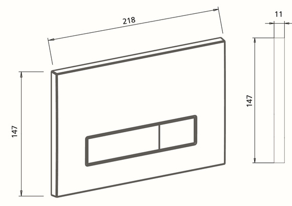 BUTTON04 Płytka spłukująca do WC 14.7x21.8 biała połysk