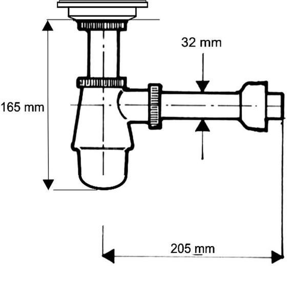 Syfon butelkowy niski chrom