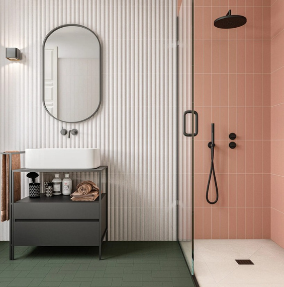 STRIPES WHITE STONE Płytka ceramiczna 7.5x30 biała mat 8mm