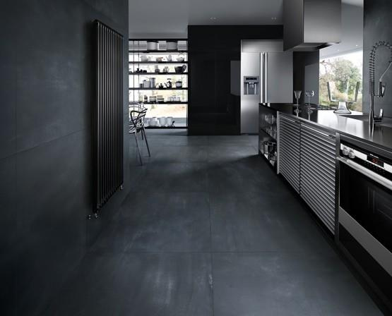 STEELTECH ANTRACITE Płytka gresowa 90x90 Czarna lappato