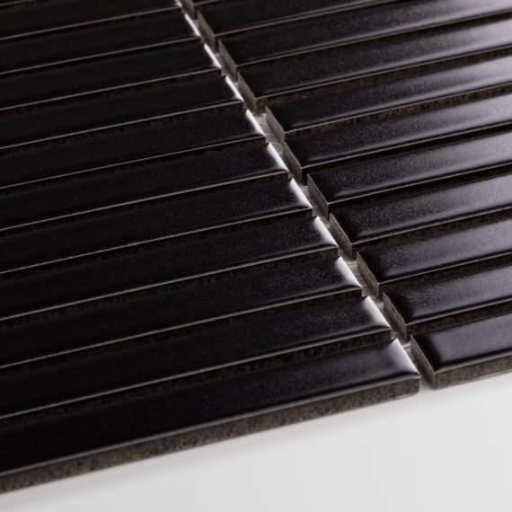 STICK Mozaika gresowa 29.6x29.6 czarny mat 7mm