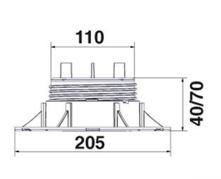 PODPORA NEW MAXI Podpora regulowana 40-70mm