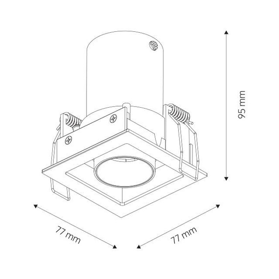 MR HIDE SQUARE Oprawa wpuszczana czarna
