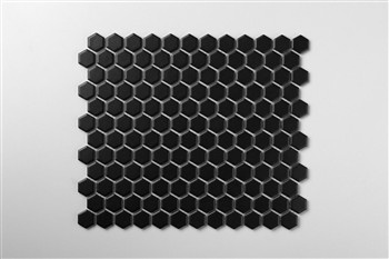 HEXAGON MAŁY Mozaika ceramiczna 26x30 czarna mat
