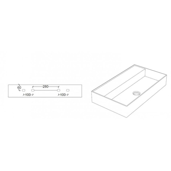 INLOVE 100S Umywalka wisząca 45x100 biała