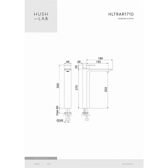 AREZZO BLACK Bateria umywalkowa czarny mat