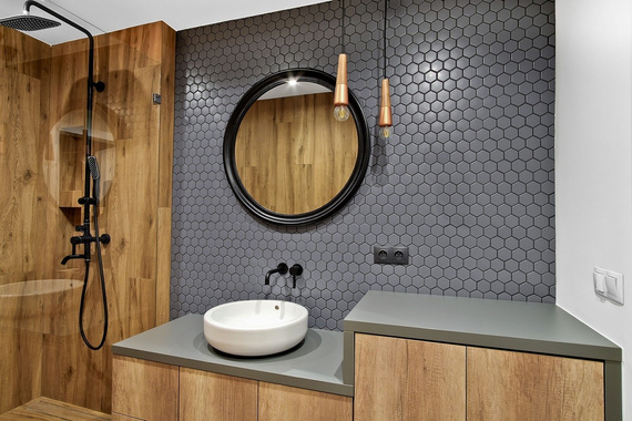 HEXAGON Mozaika 27.1x28.1.ciemnoszara mat