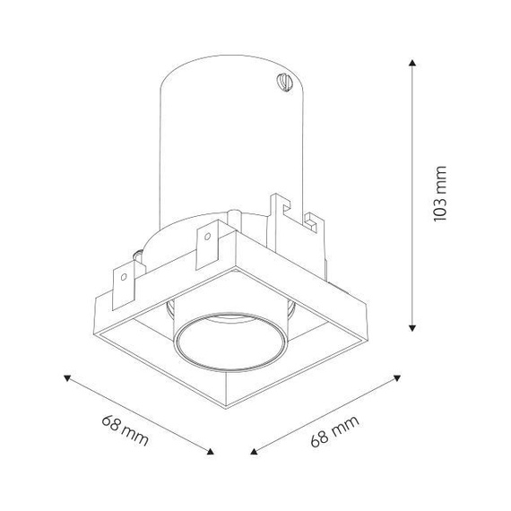 MR HIDE SQUARE Oprawa wpuszczana czarna