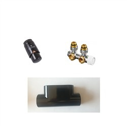 Schlosser zestaw zaworowy z głowicą i maskownicą czarny połysk