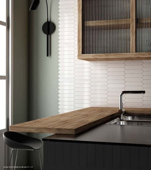 ARROW PURE WHITE Płytka ceramiczna 5x25 biała połysk