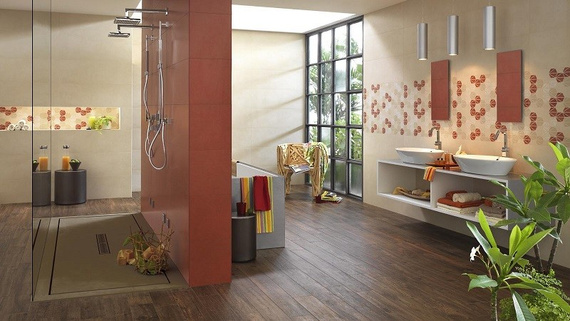 OFICINA7 ROSSO Płytka ceramiczna 32.5x97.7 czerwona mat 6mm