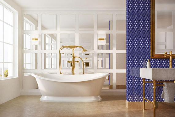 CONSTELLATION COBALT BLUE Mozaika ceramiczna 29x30 niebieska połysk