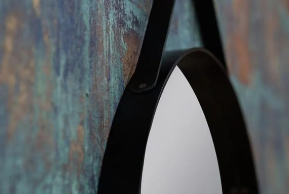 OLYMP BELT 80 Lustro z ramą okrągłe o średnicy 80 cm czarne