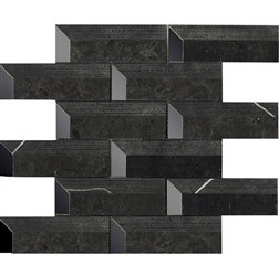 MINERVA BATTLE Mozaika marmurowa 30.2x31 czarna mat 10mm