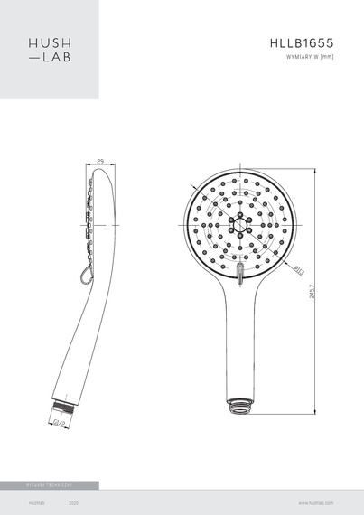 LUKKA BLACK Słuchawka prysznicowa Czarny mat