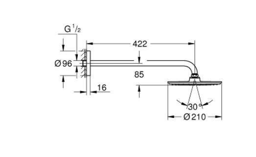 RAINSHOWER COSMOPOLITAN Deszczownica o średnicy 20 cm chrom