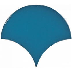 ELECTRIC BLUE FAN Płytka ceramiczna 10.6x12 niebieska połysk