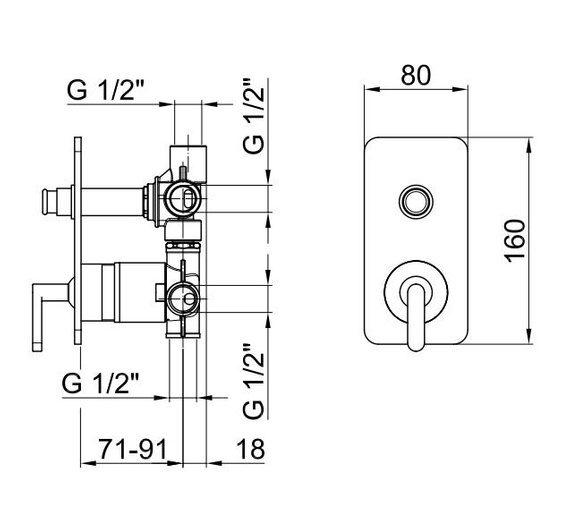 LIVING Bateria natryskowa 2-otworowa chrom